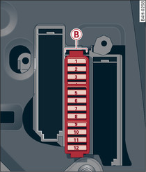 Dash panel (passenger's side): Fuse carrier with plastic frames